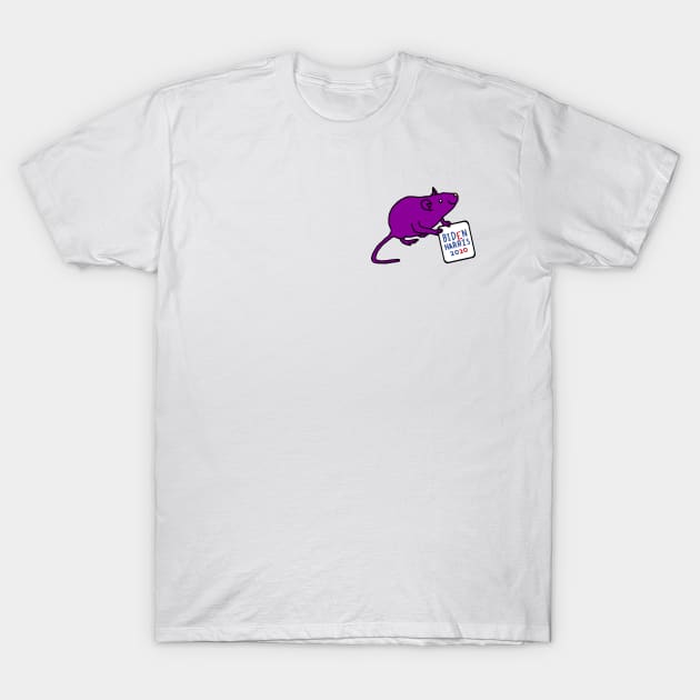 Small Rat with Biden Harris Sign T-Shirt by ellenhenryart